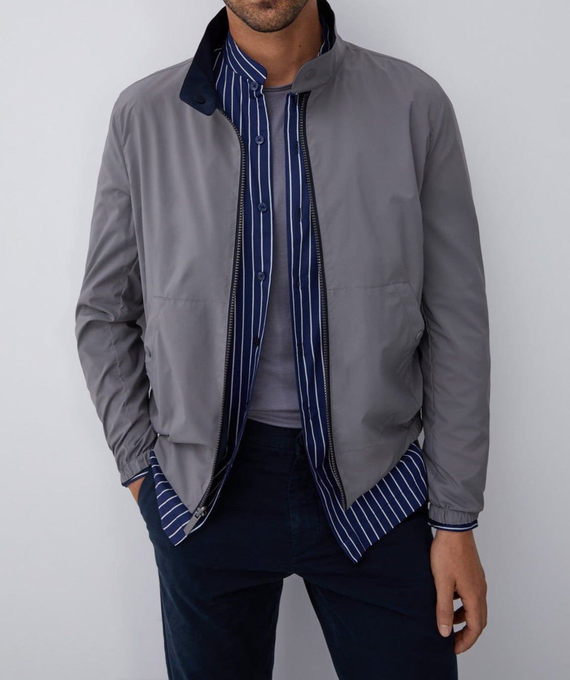 Blue Reversible Nylon Jacket