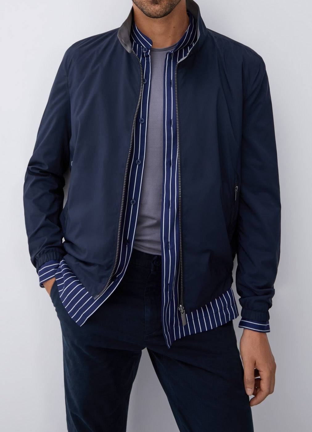 Blue Reversible Nylon Jacket