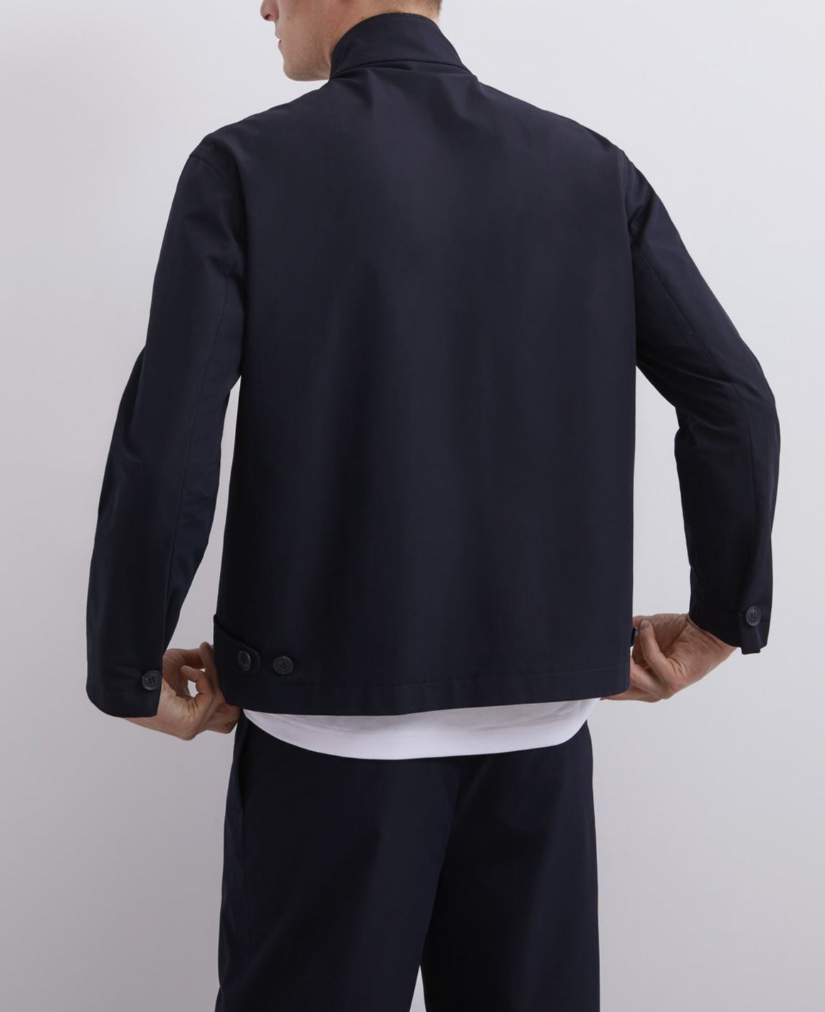 Navy Blue Nautical Jacket With Raised Collar