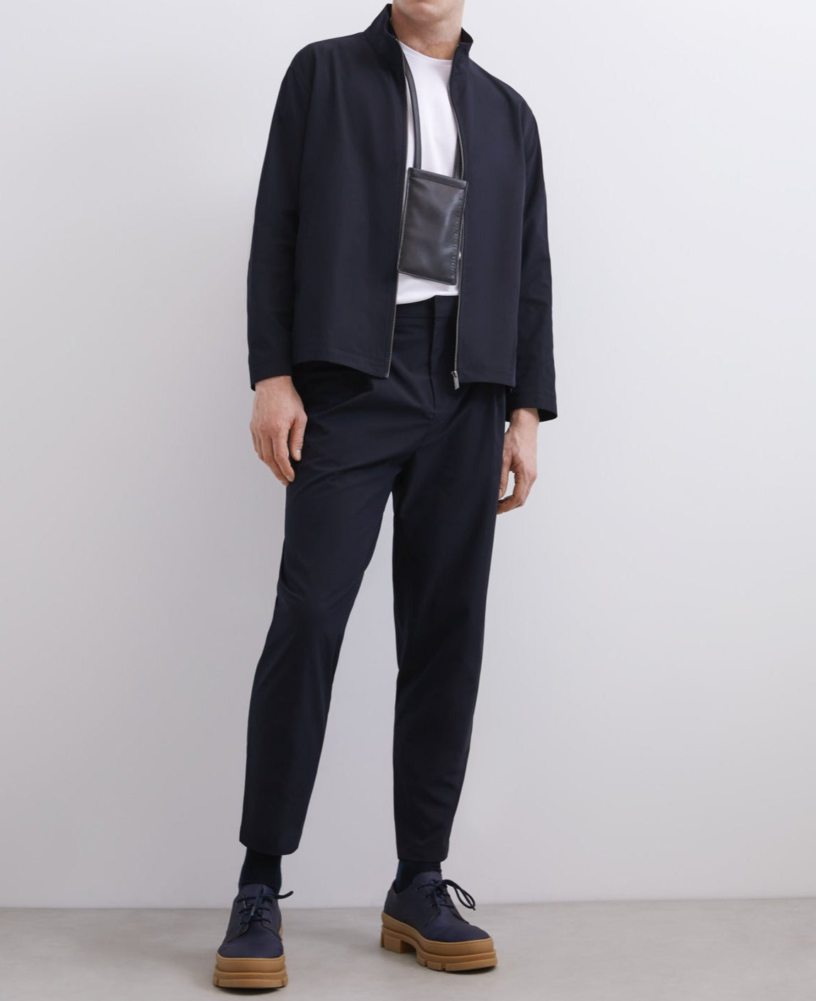 Navy Blue Nautical Jacket With Raised Collar