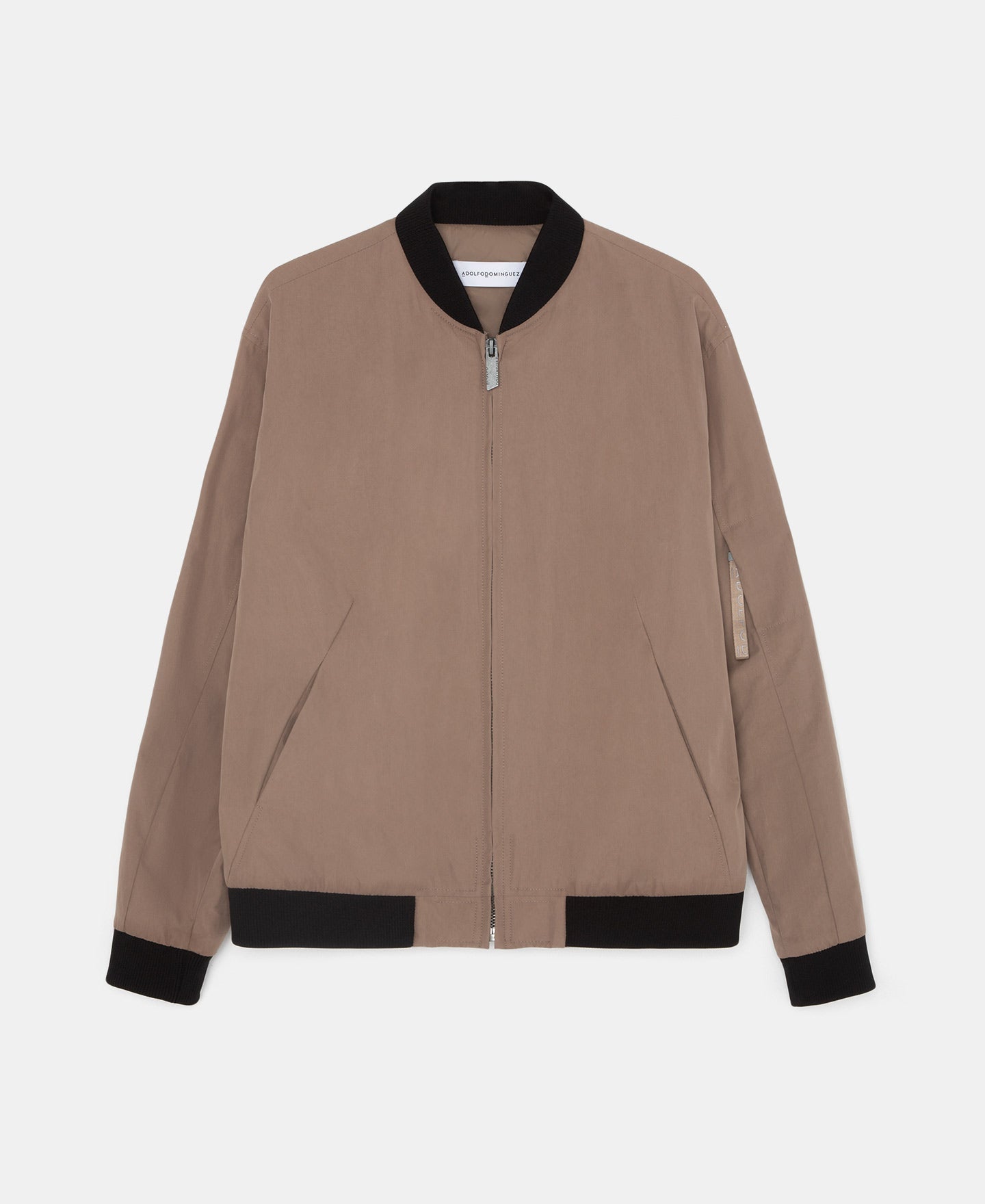 Taupe Irregular Stitching Bomber