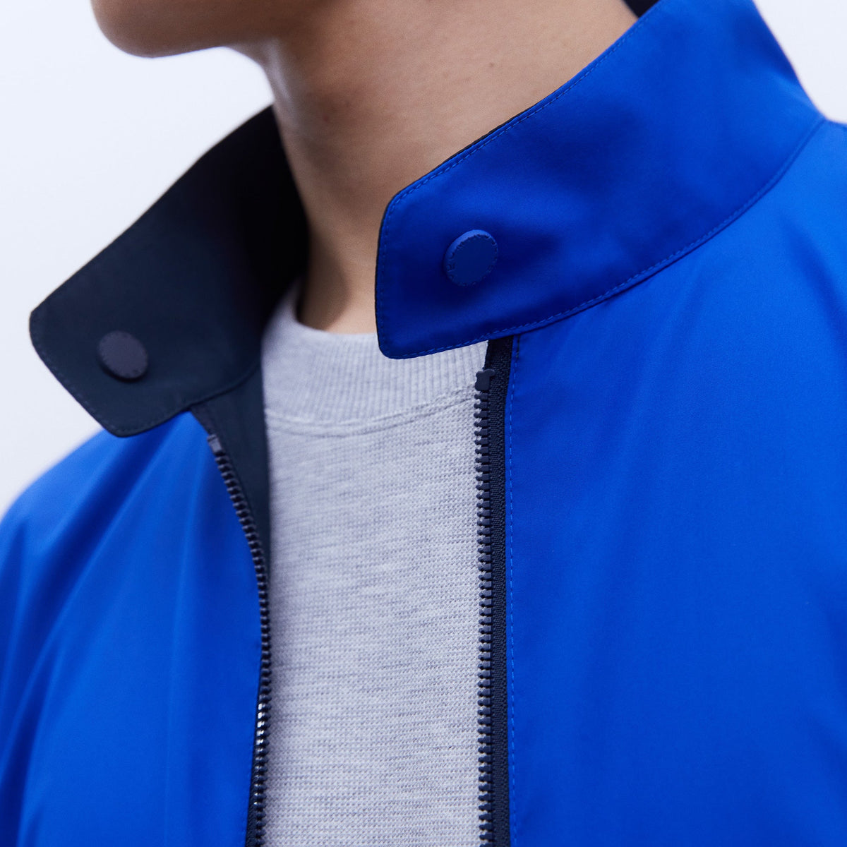 Reversible Harrington Jacket - Navy Blue