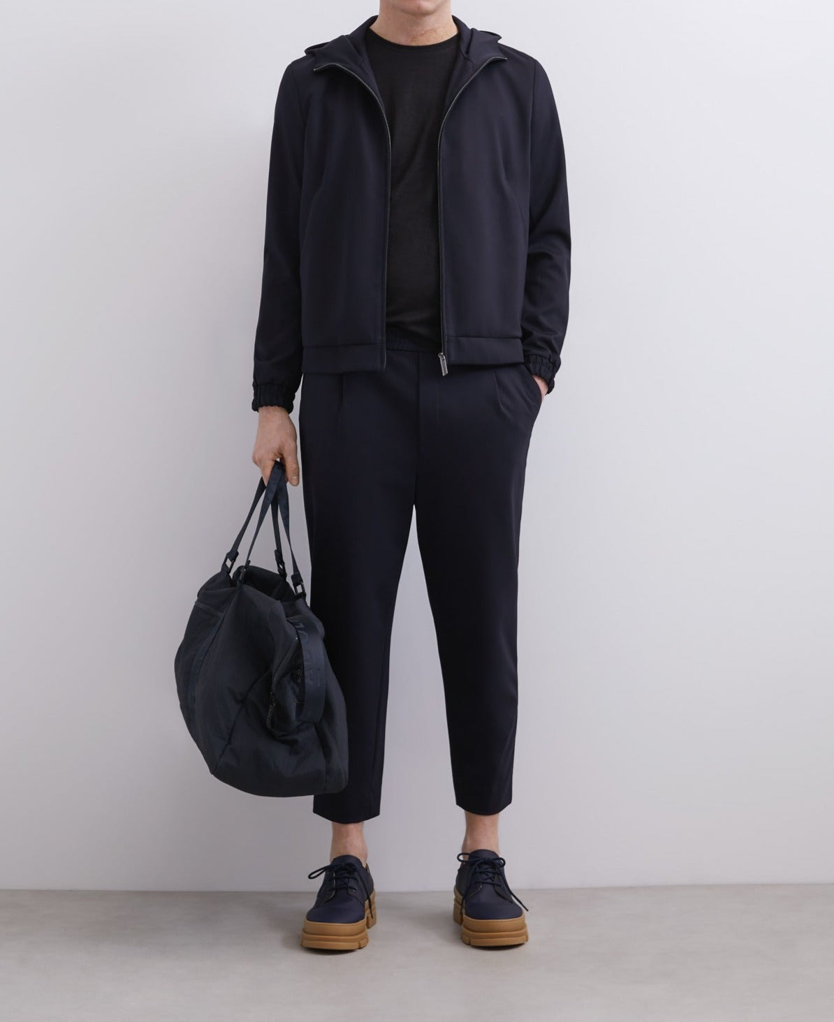 Navy Blue Indigo Twill Shirt Collar Jacket