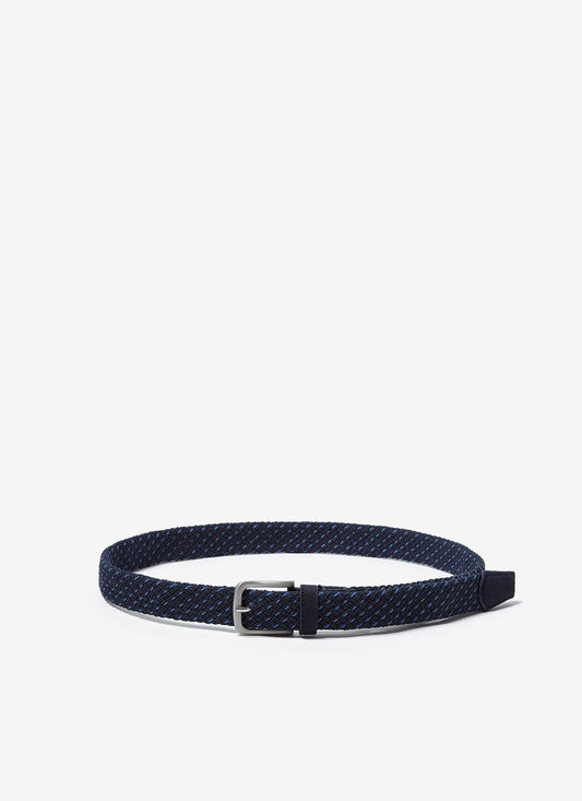 Navy/Electric Blue Braided Elastic Belt
