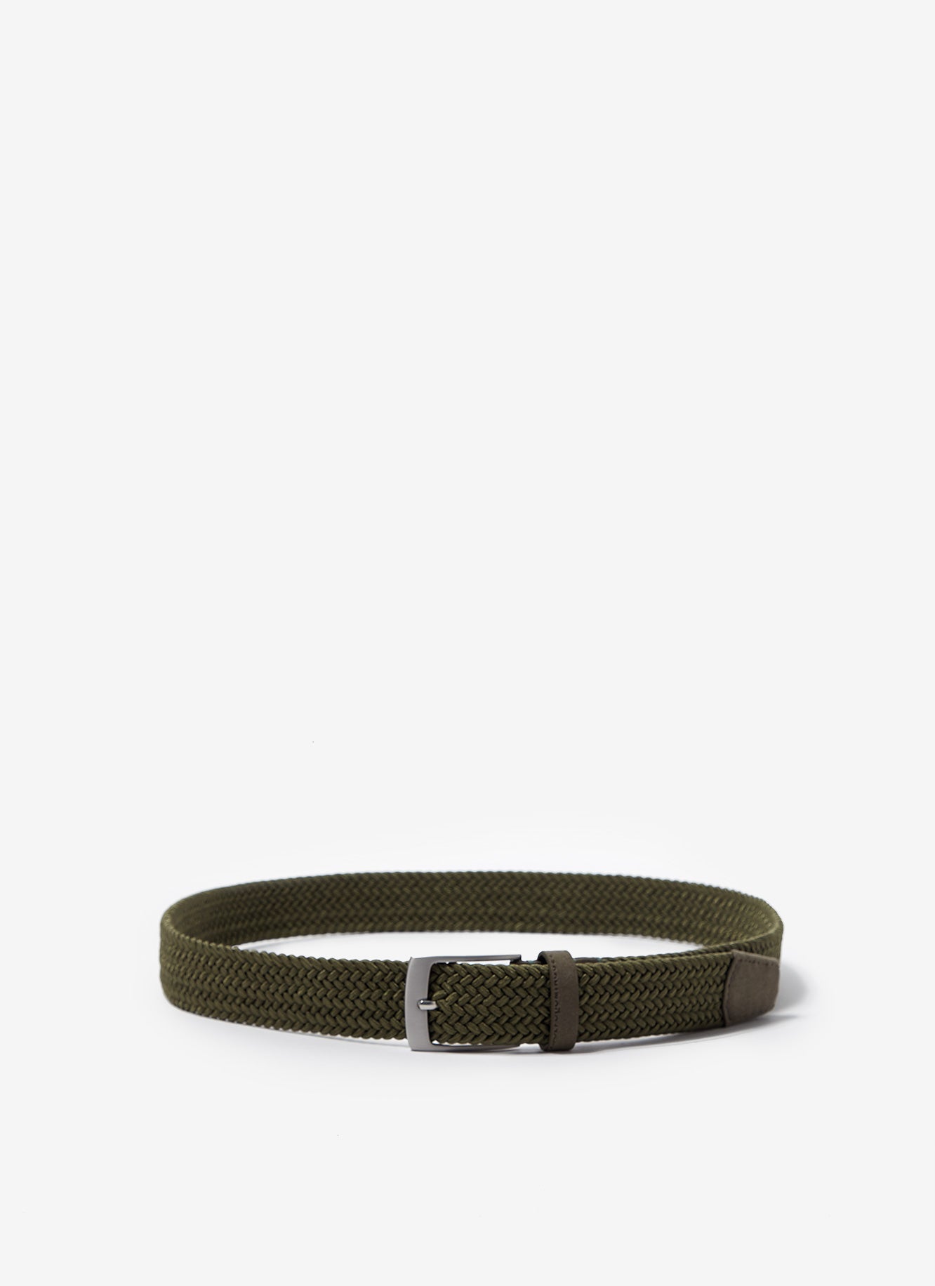 Ike Green Elastic Braided Belt