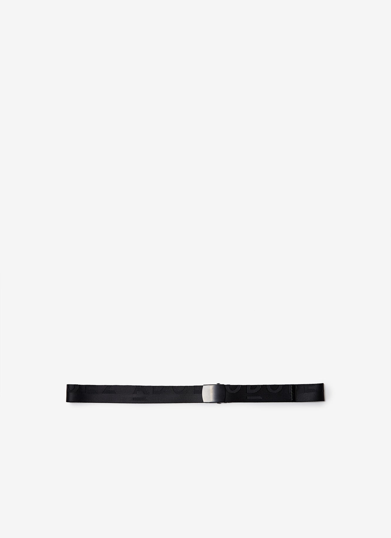 Black Logoed Belt With Metal Buckle