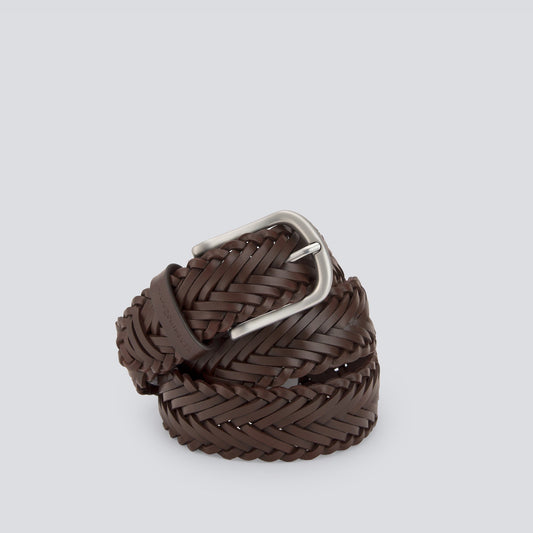 Chocolate Braided Leather Belt