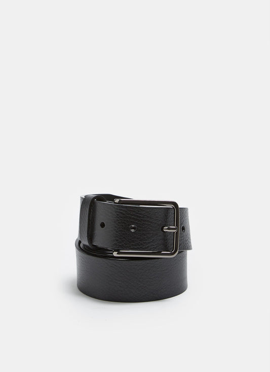 Black Classic Leather Belt