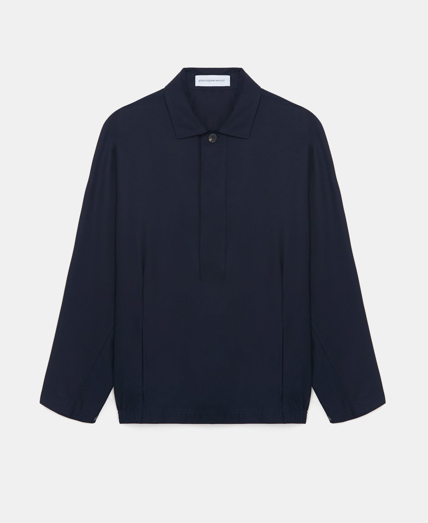 Navy Blue Lyocell And Cotton Jacket