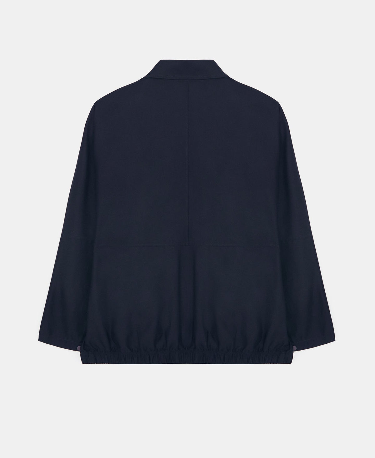 Navy Blue Lyocell And Cotton Jacket