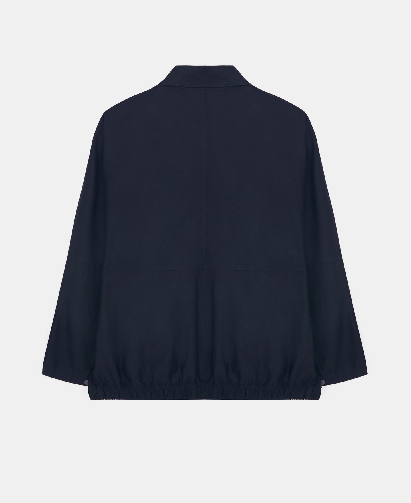 Navy Blue Lyocell And Cotton Jacket