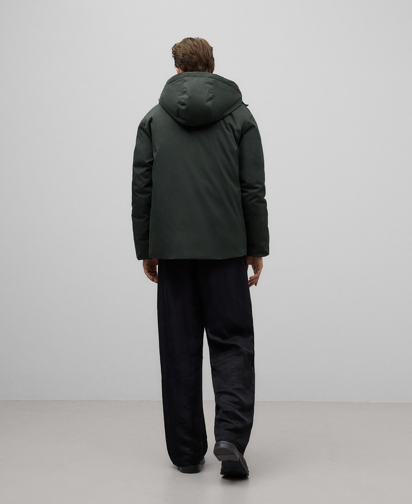 Recycled polyester jacket man in green/grey