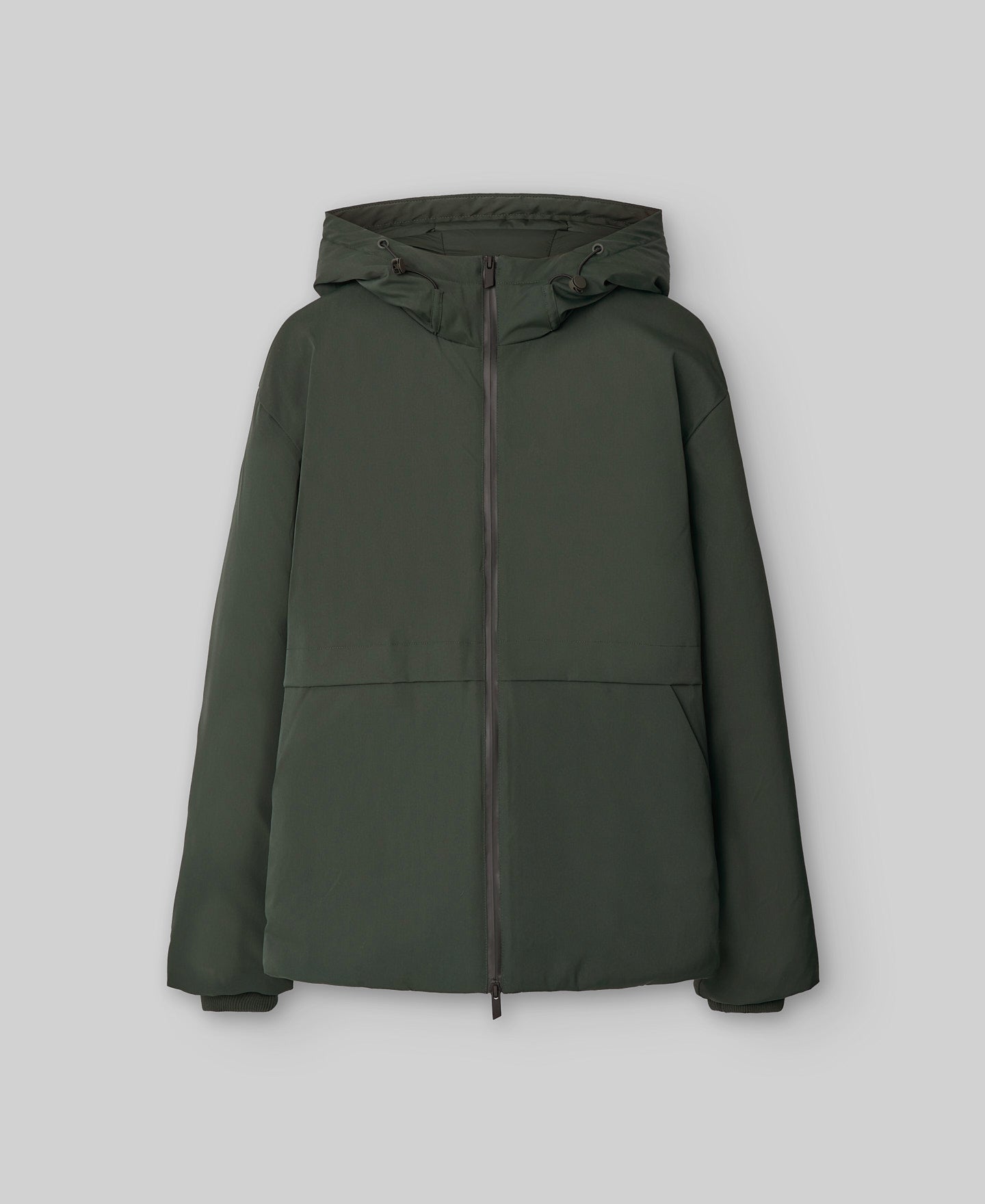 Recycled polyester jacket man in green/grey