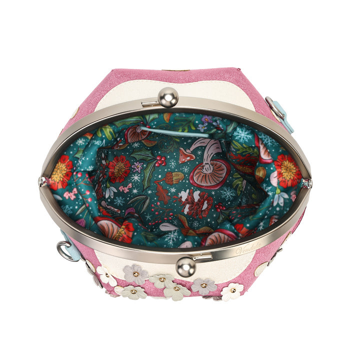 Vendula London Fairy Village Toadstool House Bag – interior with clasp open