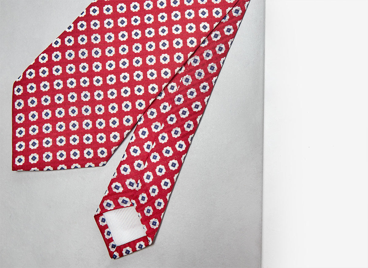Tile Red Cotton And Silk Ti