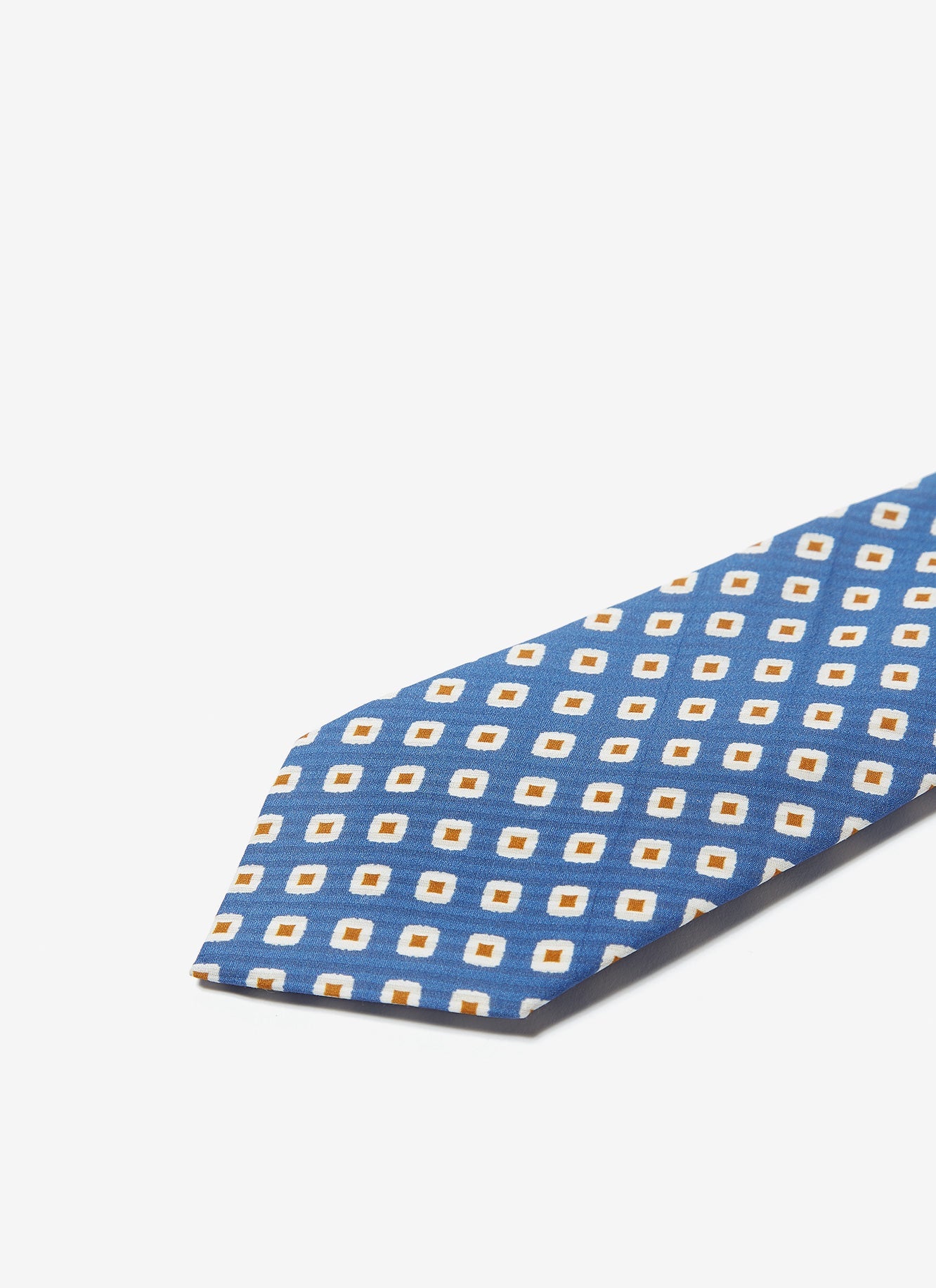 Sky Blue Tie With Geometric Pattern