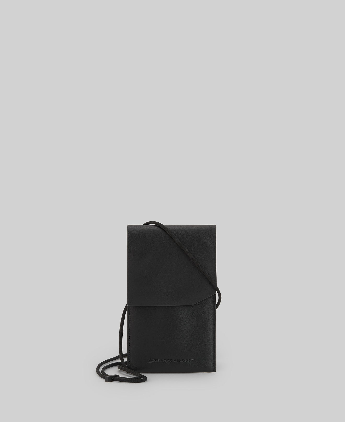 Leather mobile phone holder man in black