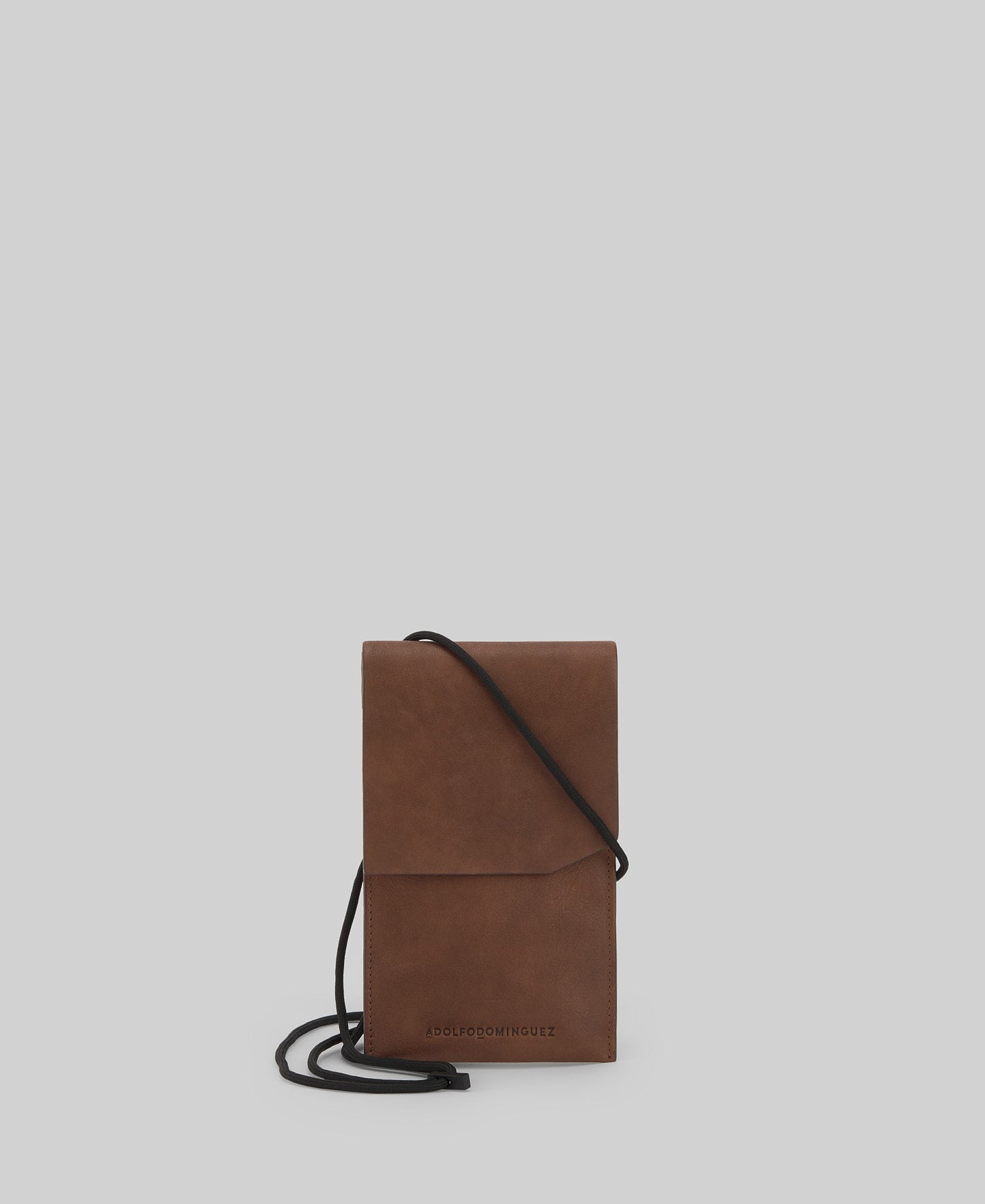 Leather mobile phone holder man in brown