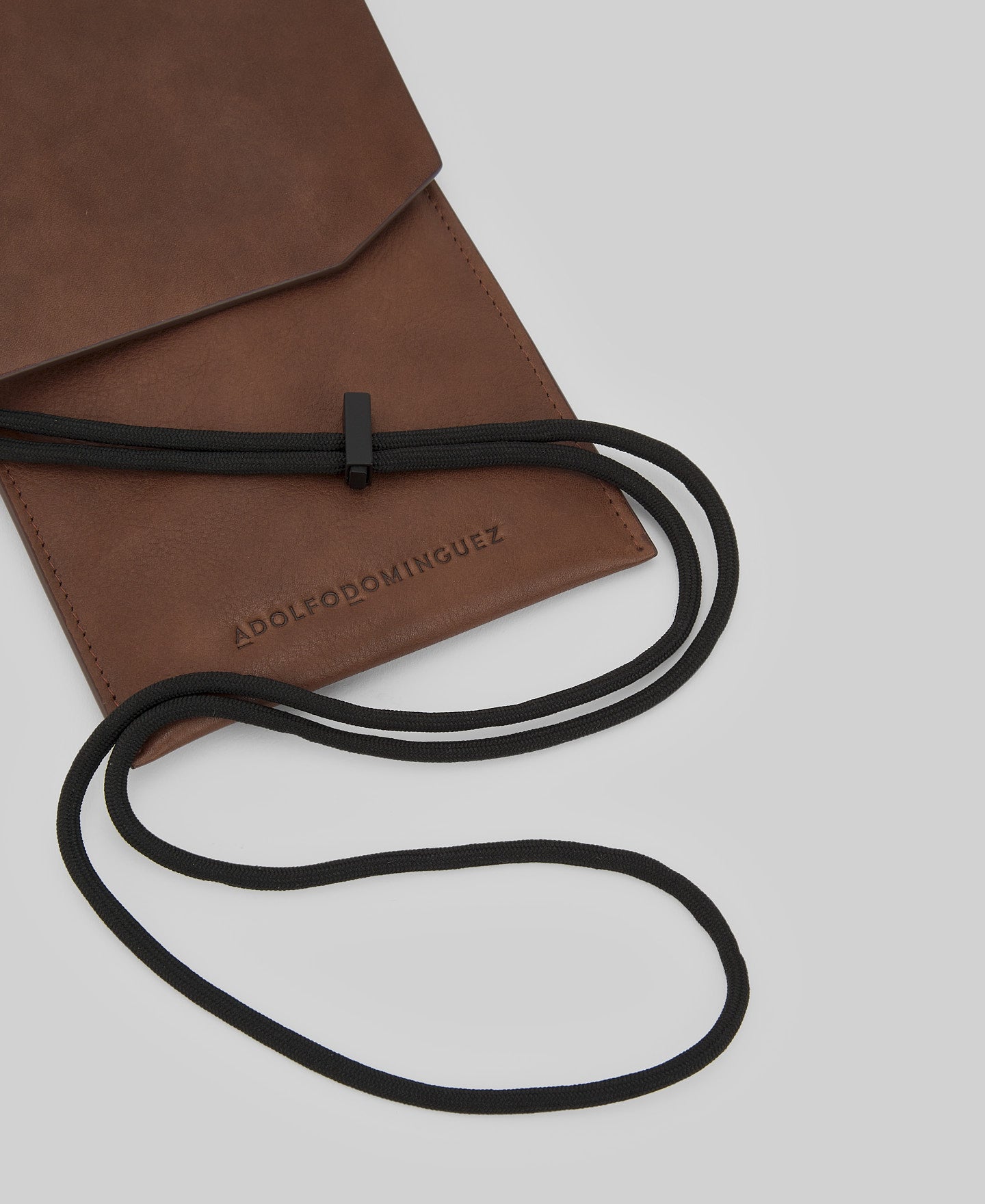 Leather mobile phone holder man in brown