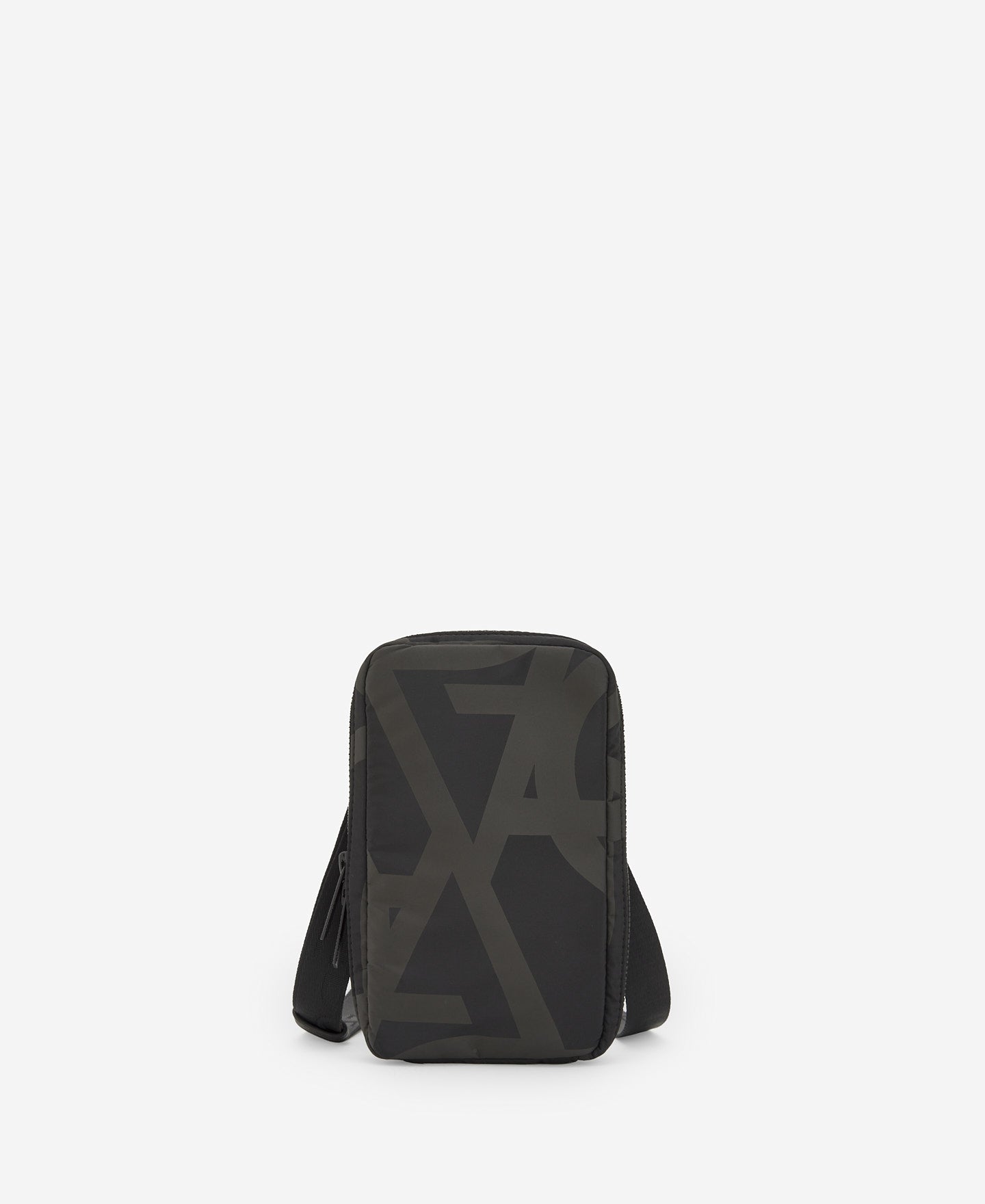 Black Monogram Print Mobile Phone Holder