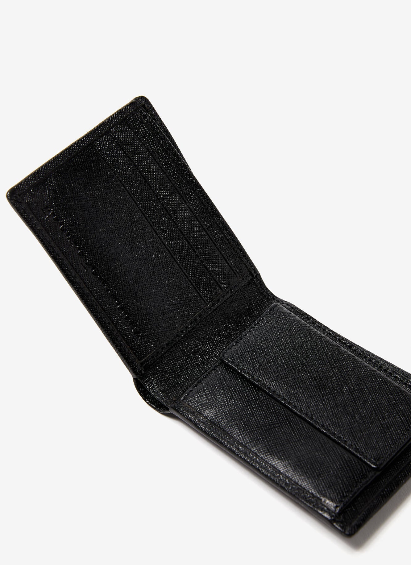 Black Saffiano Leather Compact Wallet