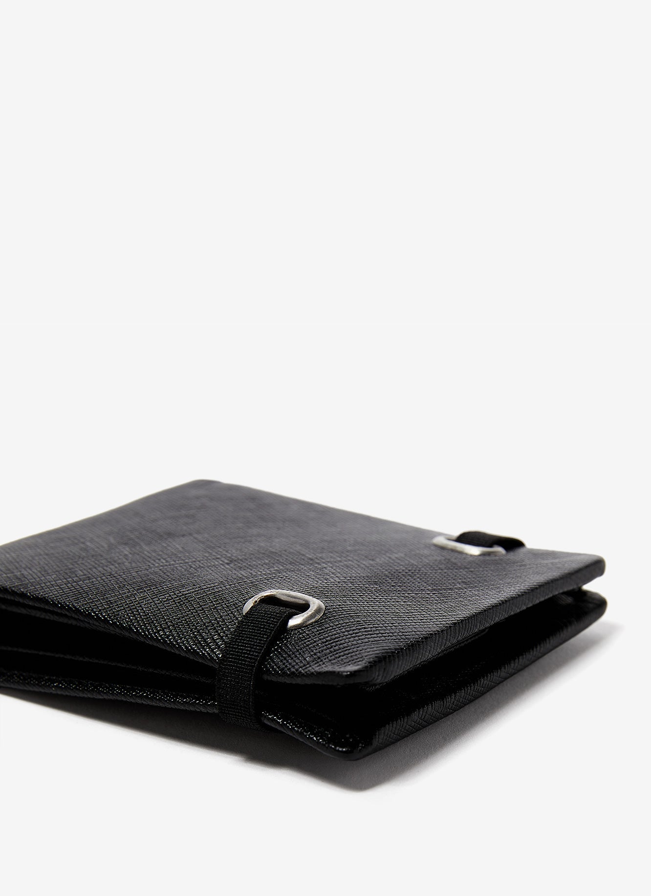 Black Saffiano Leather Compact Wallet