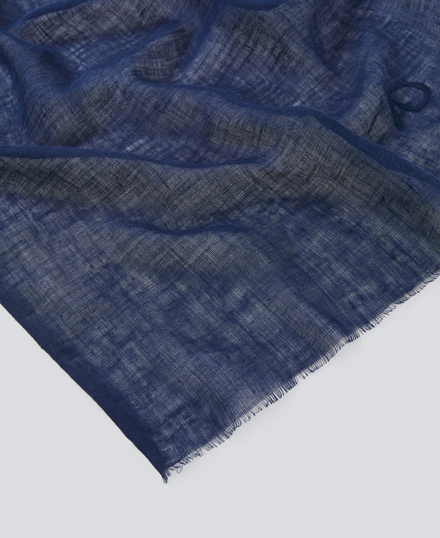 Navy Blue European Linen Scarf