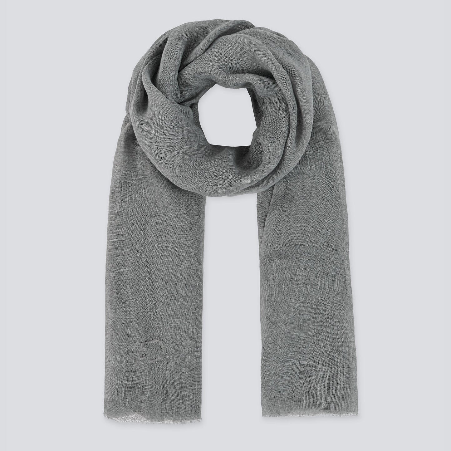 Light Grey European Linen Scarf