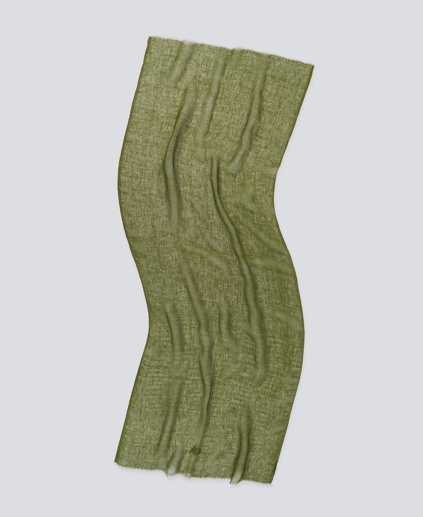 Olive Green European Linen Scarf