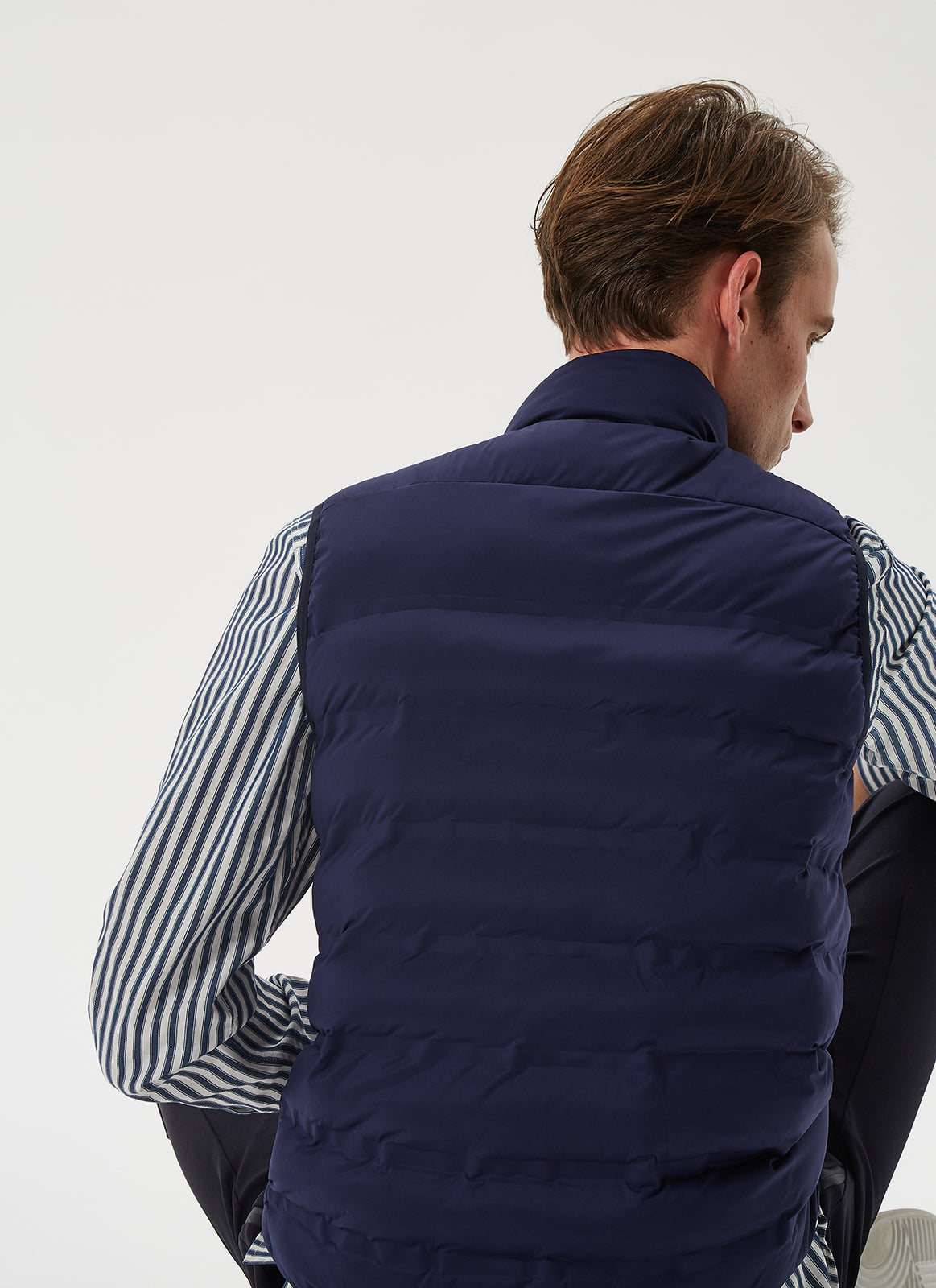 Navy Blue Padded Waistcoat With Waterproof Seams