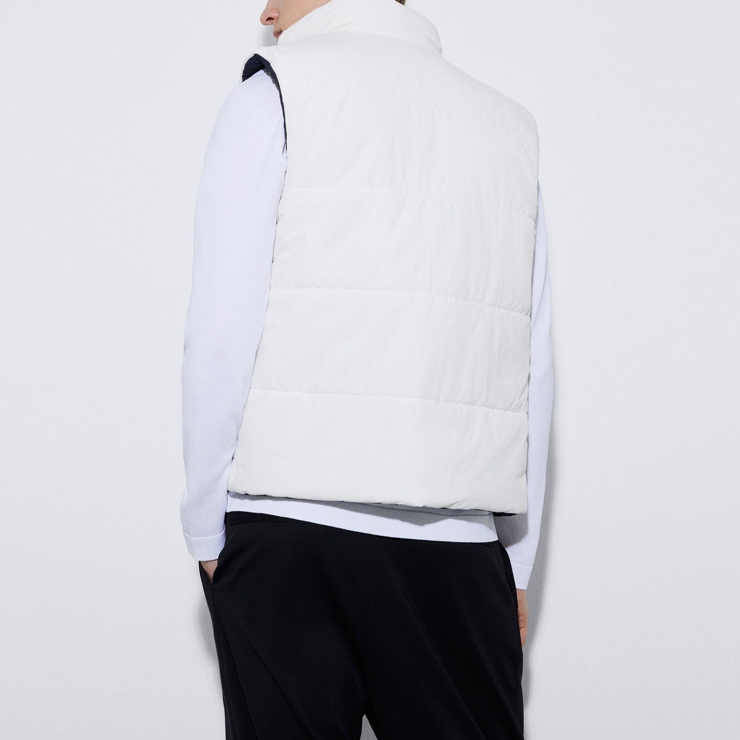 White/Navy Reversible Padded Nylon Vest