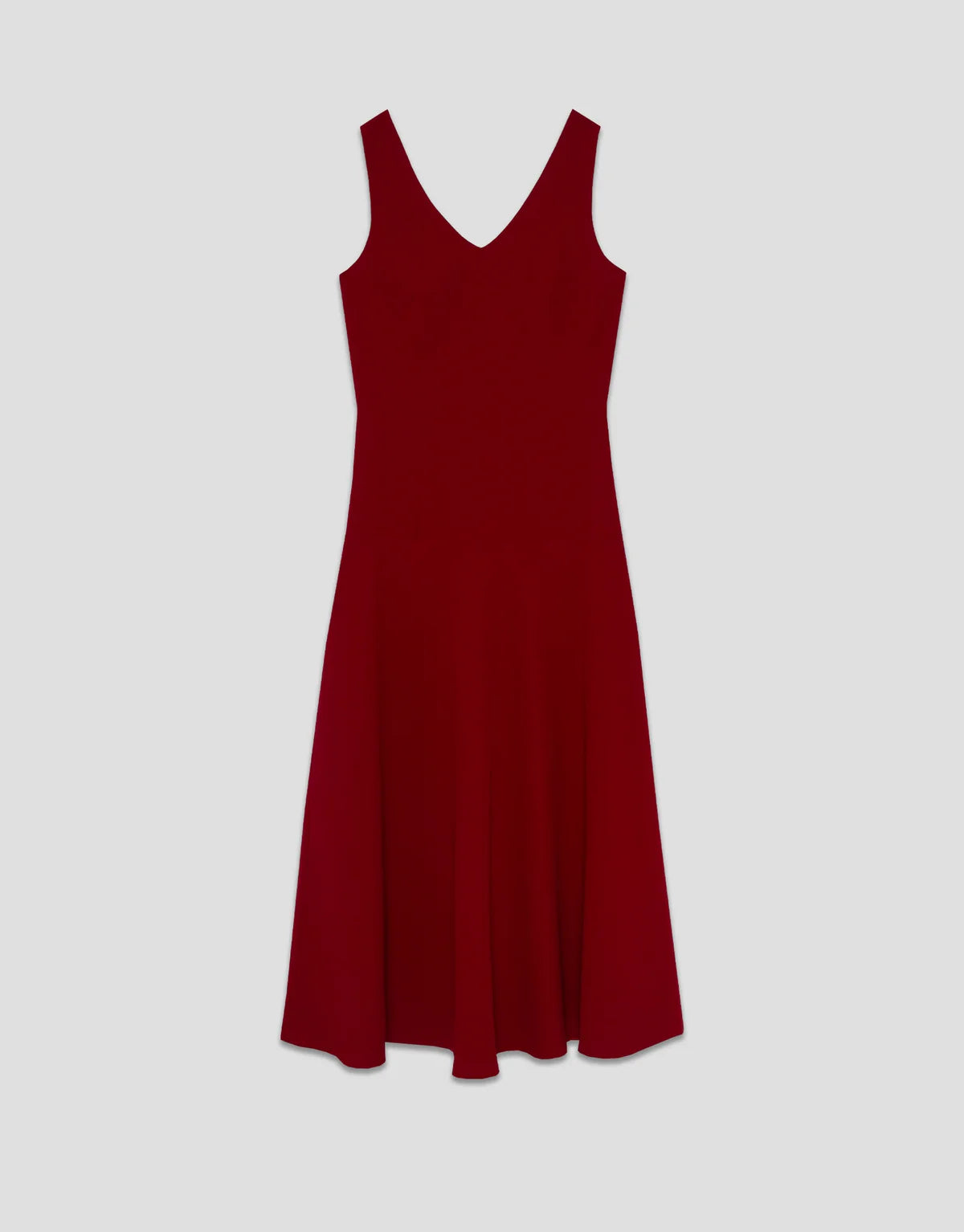 Red Crepe Halter Neck Midi Dress
