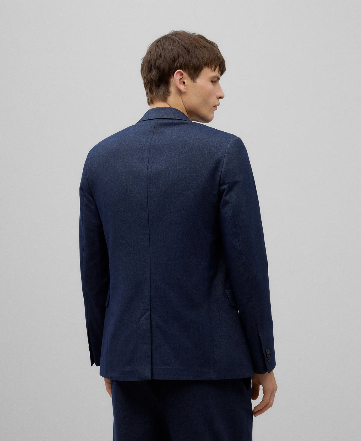 Navy blue cotton blazer man in navy blue