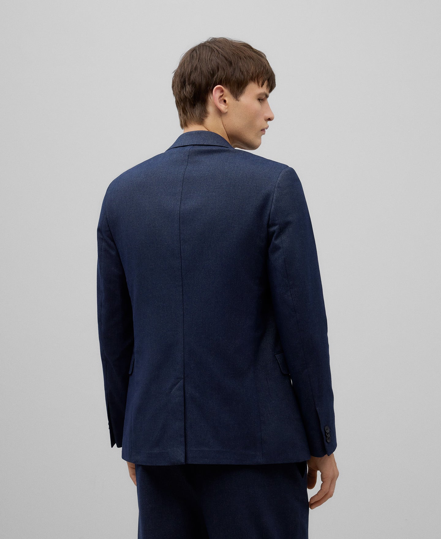 Navy blue cotton blazer man in navy blue