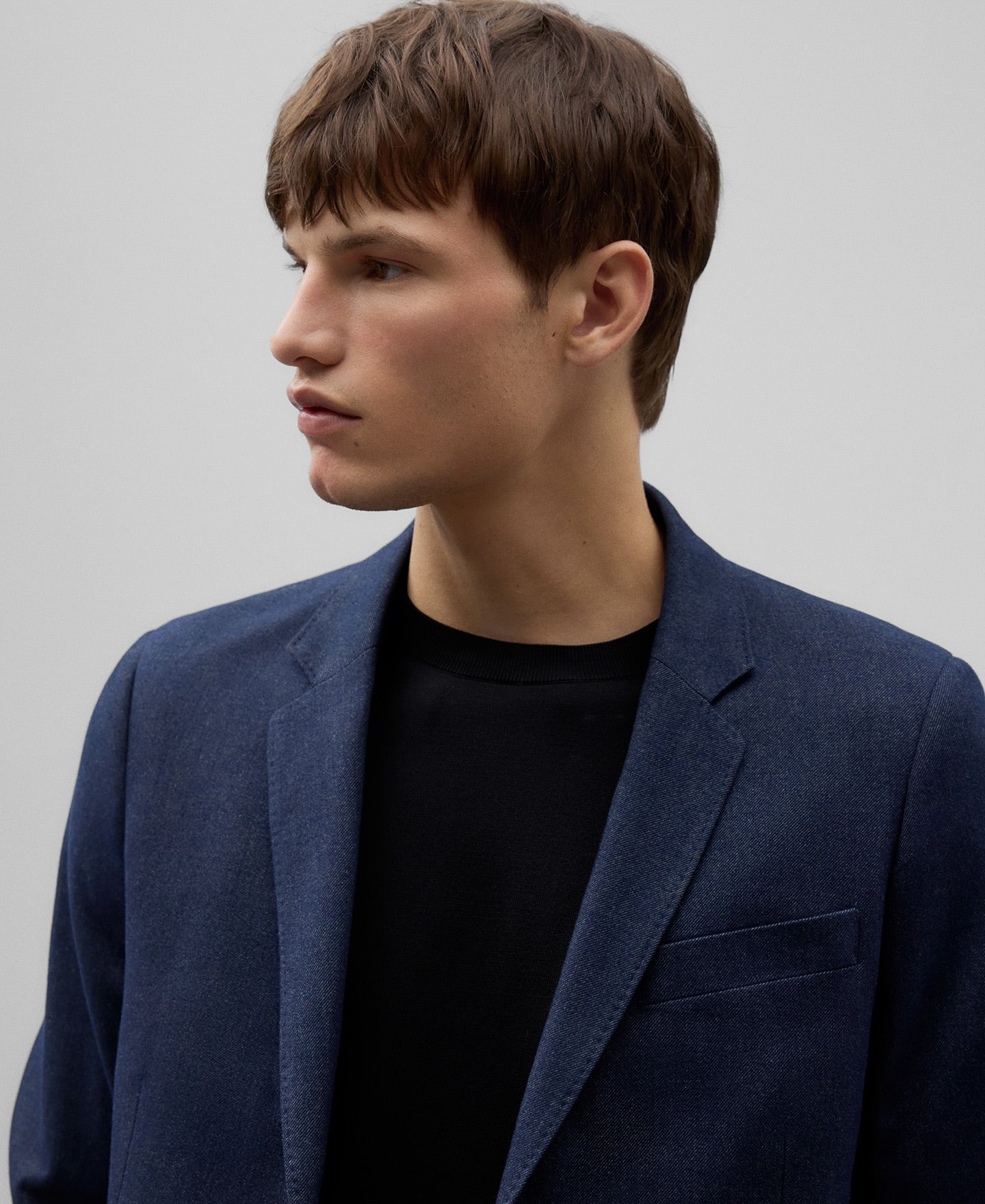 Navy blue cotton blazer man in navy blue