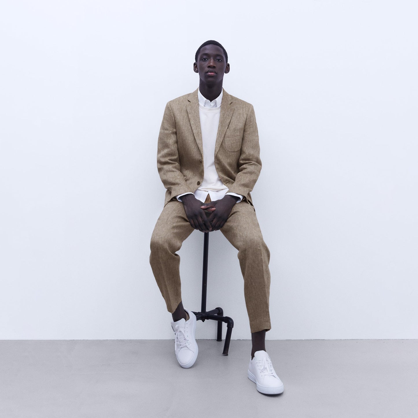 European Linen Two Button Blazer