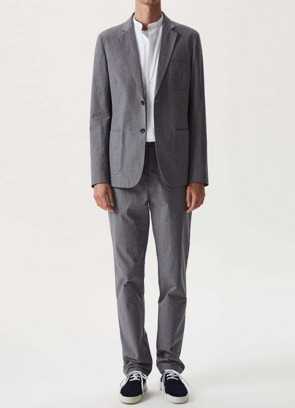 Grey/Black Houndstooth Linen Jacket