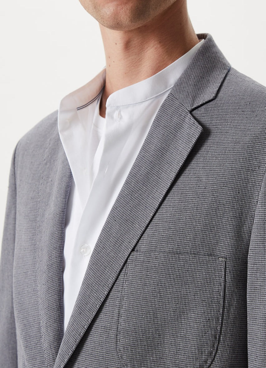 Grey/Black Houndstooth Linen Jacket