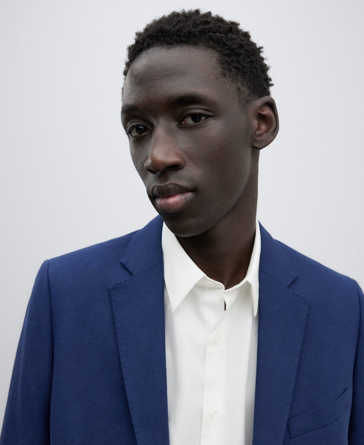 Navy Blue Navy Blue Linen-Cotton Blazer