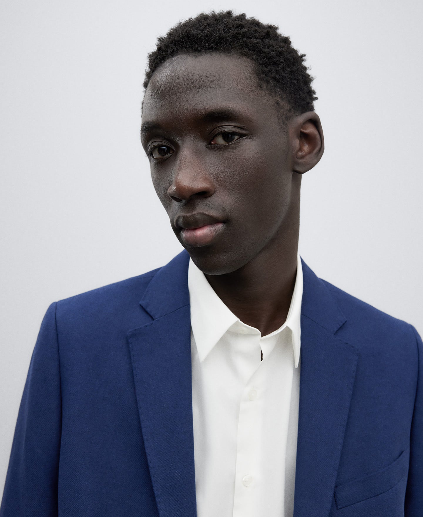 Navy Blue Navy Blue Linen-Cotton Blazer