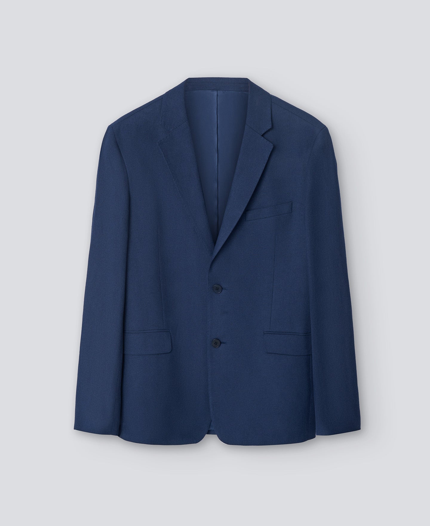 Navy Blue Navy Blue Linen-Cotton Blazer