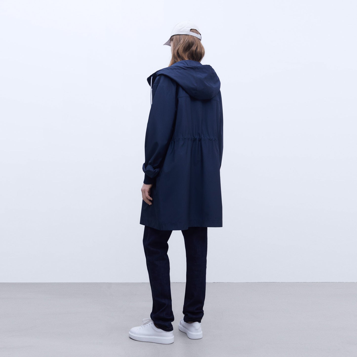 Navy Blue Nautic Hooded Parka