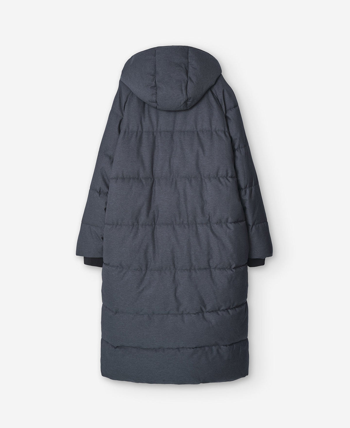 Melange Grey Long Padded Jacket For Men