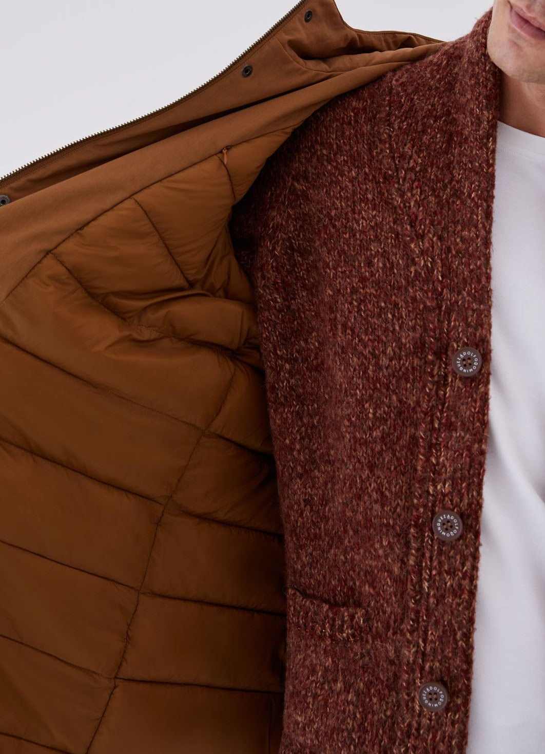 Mustard Cotton Padded Parka With Hood