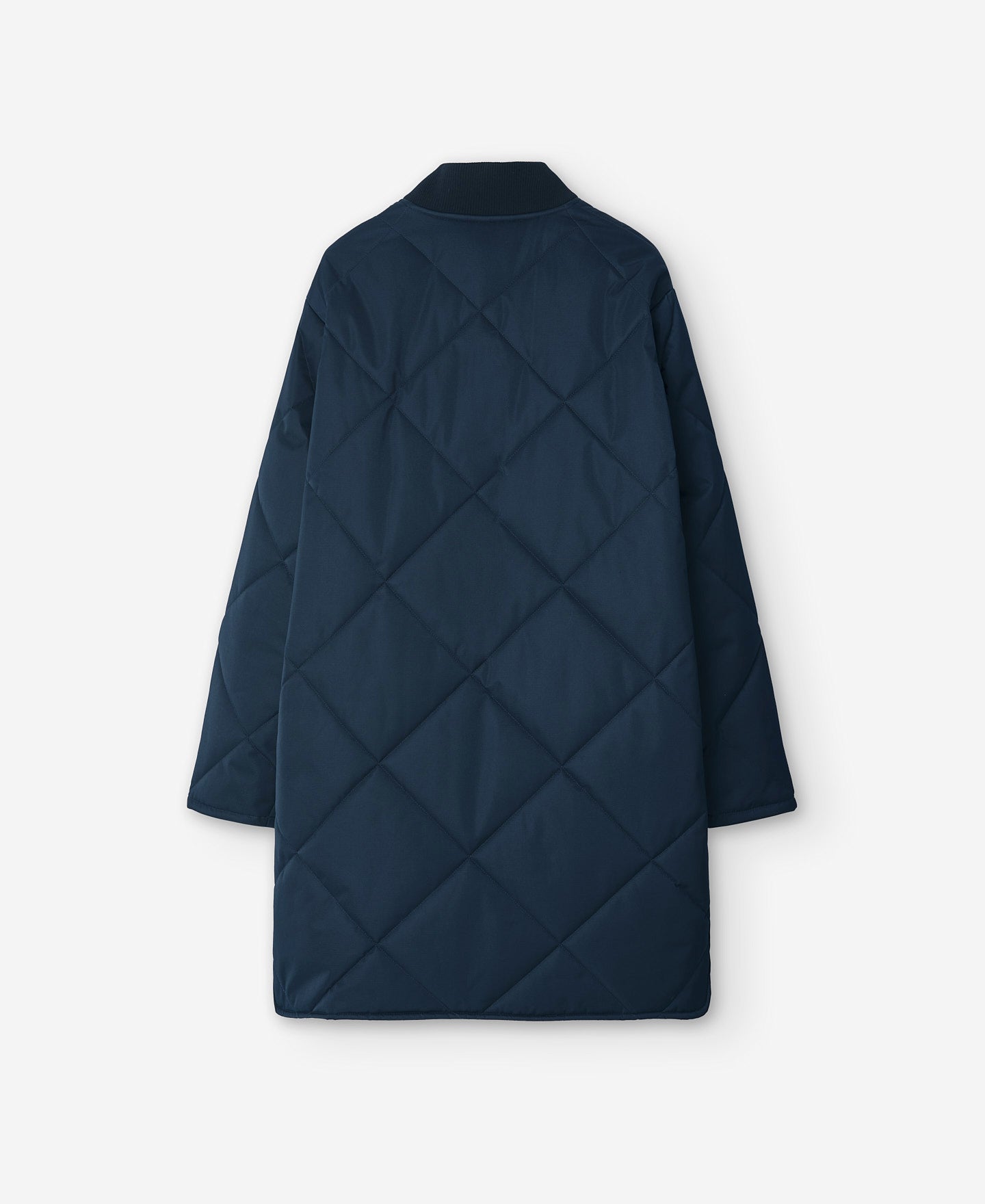 Long Padded Navy Blue Jacket For Men