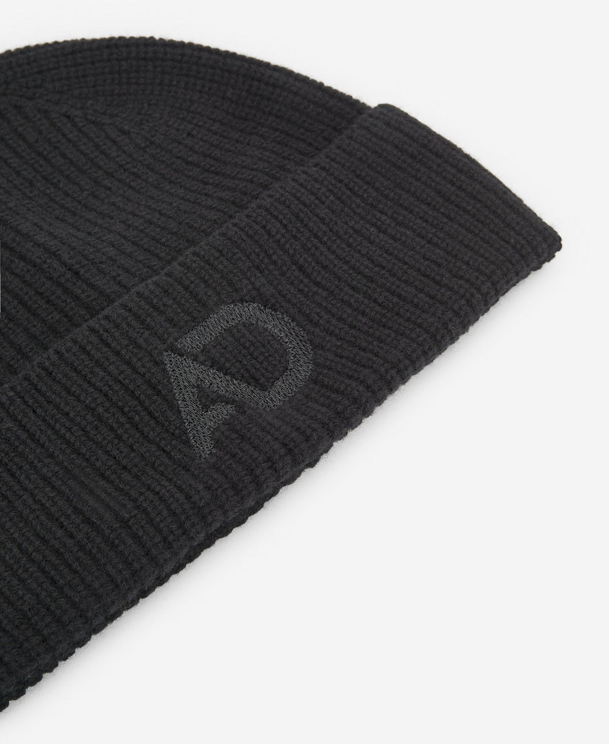 Black Merino Wool Beanie For Men