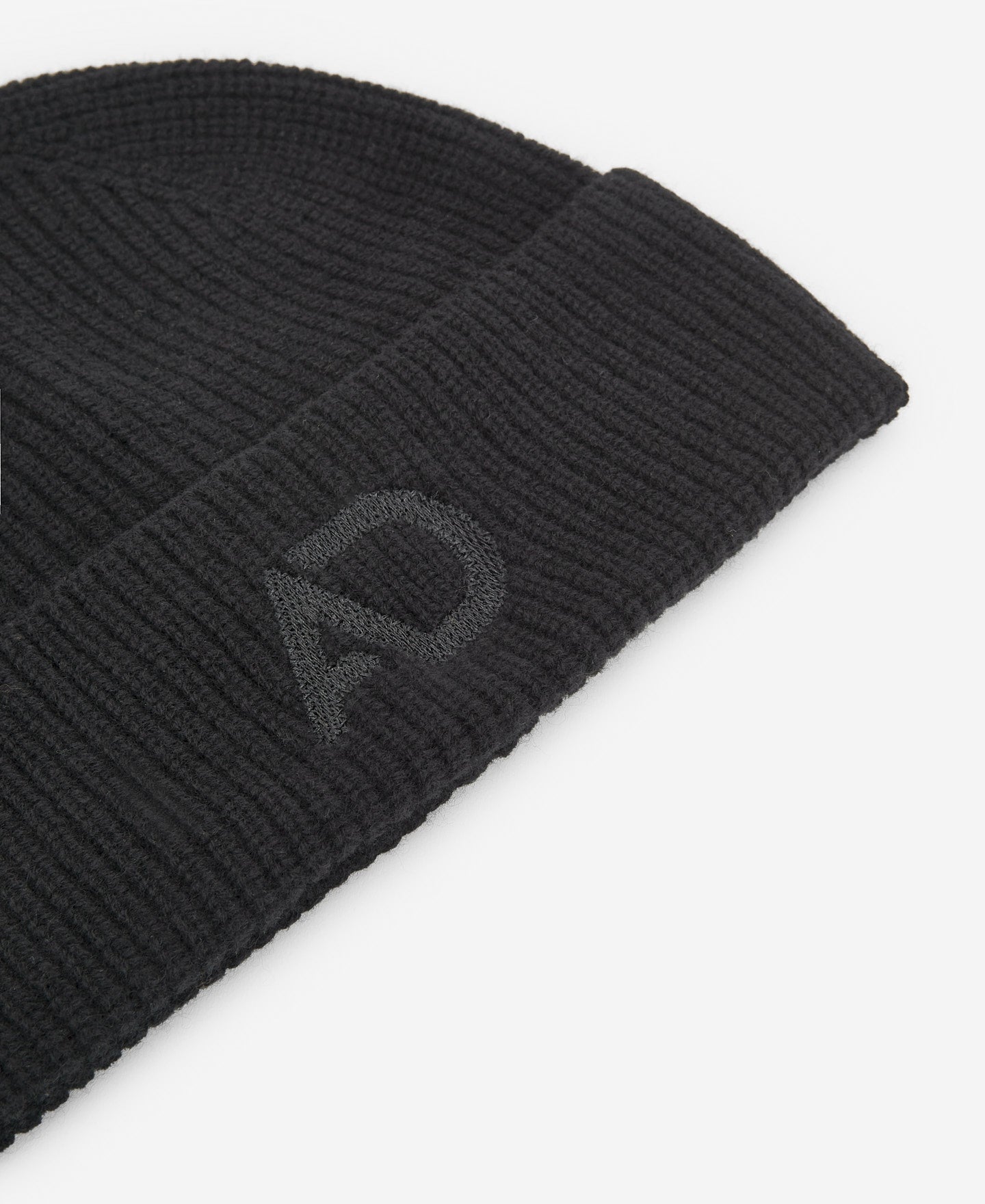 Black Merino Wool Beanie For Men