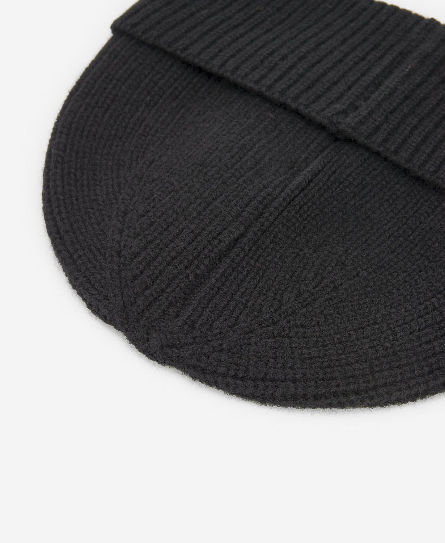 Black Merino Wool Beanie For Men