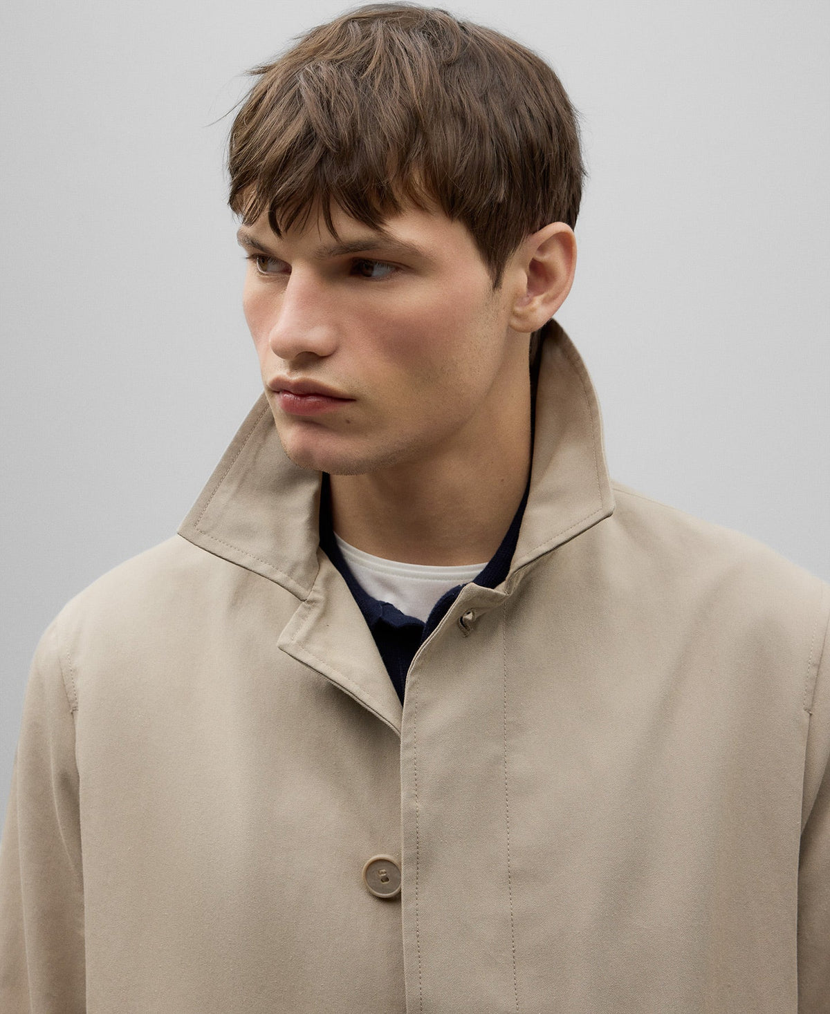 Mackintosh Type Trench Coat for Men in Natural