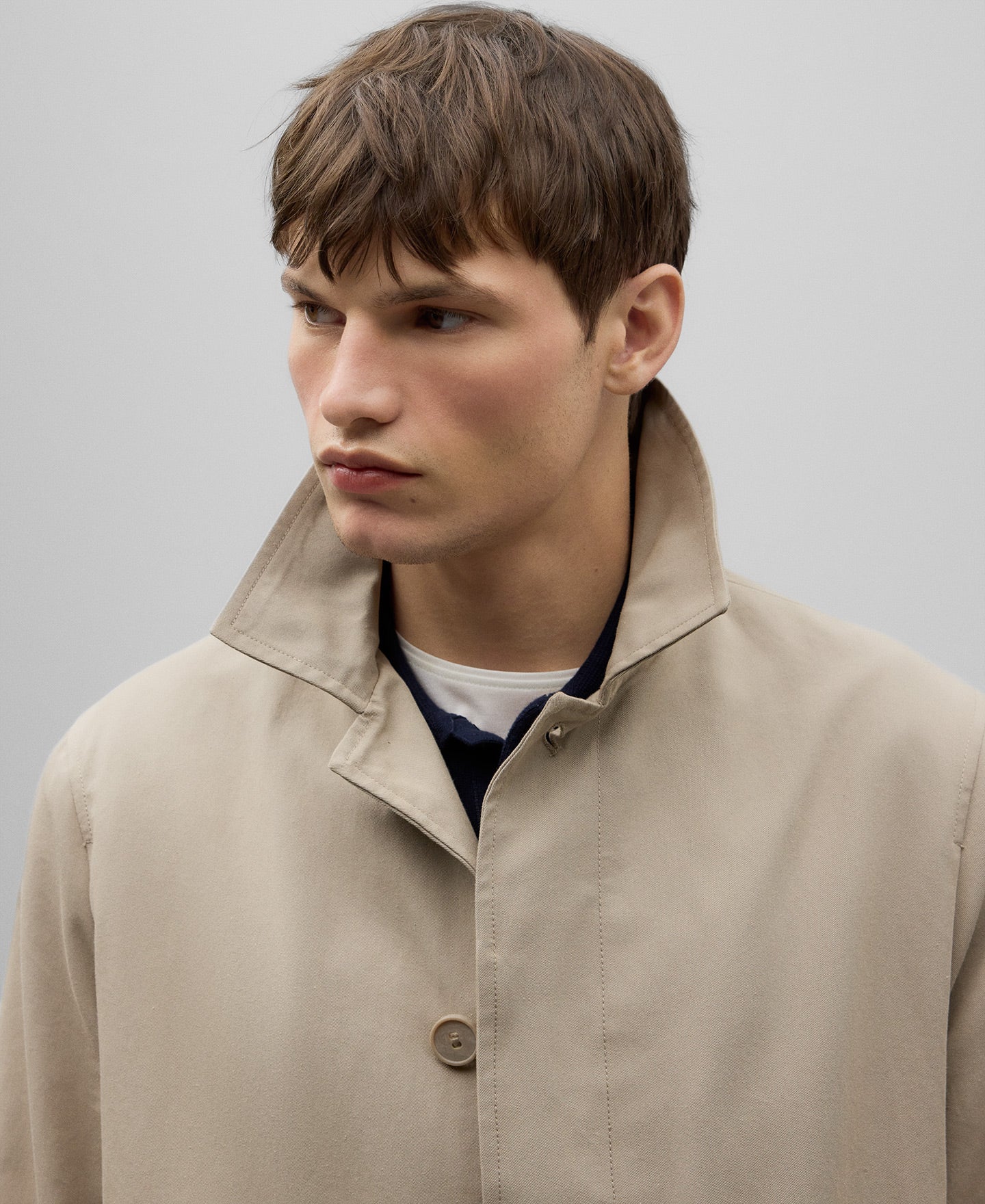 Mackintosh Type Trench Coat for Men in Natural